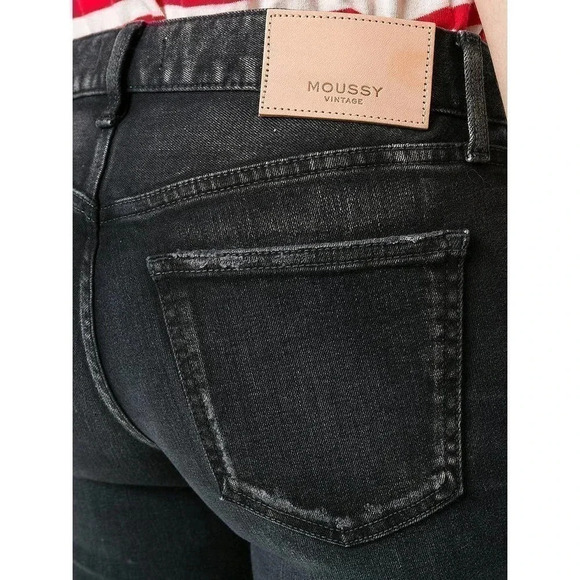 MOUSSY VINTAGE Fremont Skinny Denim Jeans Black Size 30 - Picture 4 of 11